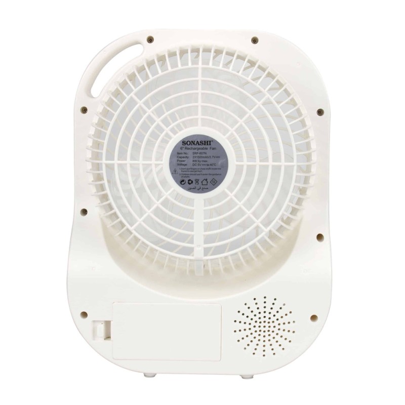 SONASHI 7'' RECHG. TABLE FAN, WITH LED LIGHT