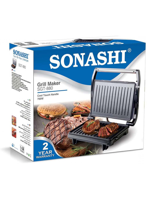 SONASHI 2 SLICE NON-STICK GRILL MAKER 700W