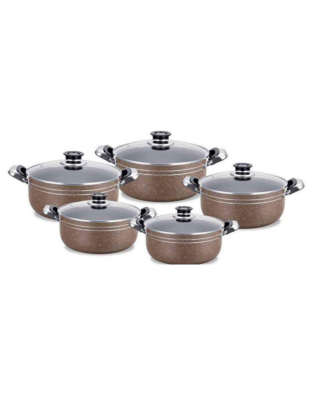 ML-8070 BROWN MIRALUX COOKWARE SET 10PCS