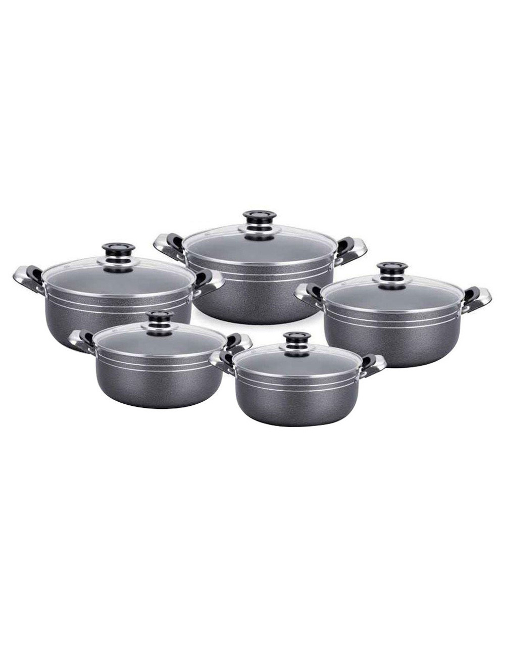 ML-8090 BLACK MIRALUX COOKWARE SET 10PCS