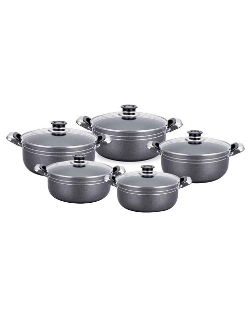 ML-8090 BLACK MIRALUX COOKWARE SET 10PCS