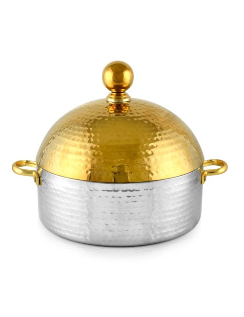 DOME DESING SS HOTPOT 24CM 3LTR SILVER-GOLD