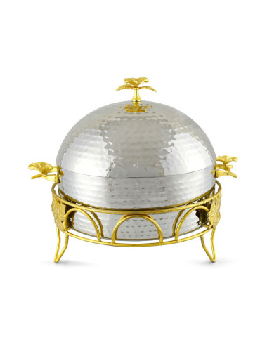 DOME DESING طبق تقديم استانلستيل حافظ للحرارة 4 لتر 28 سم فضي