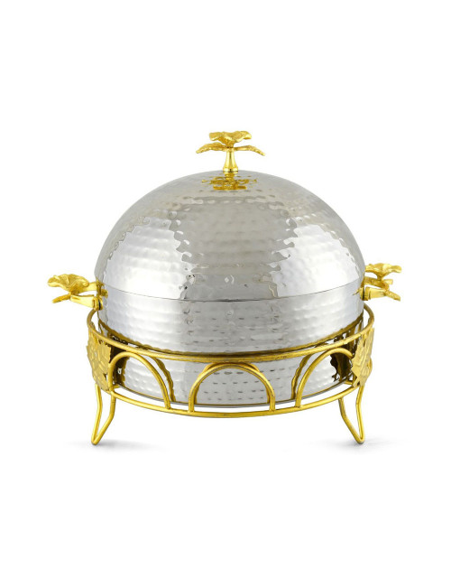 DOME DESING SS HOTPOT 28CM 4LTR SILVER ON STAGE