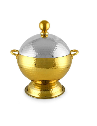 GLOBE DESING SS HOTPOT 24CM 3LTR GOLD WITH BASE