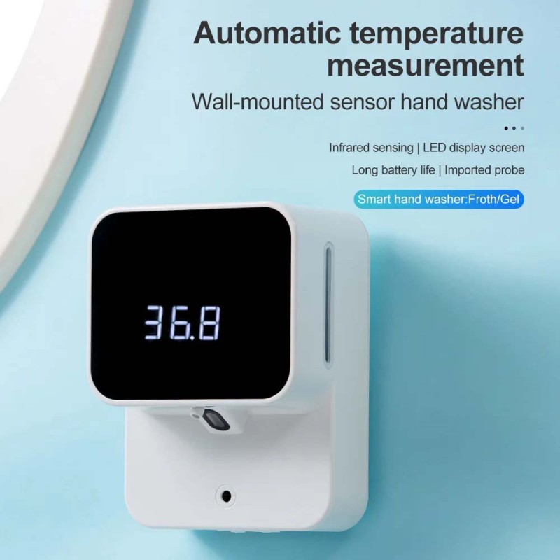 2071 RECHATGEABLE HAND WASHING DISPENSER WITH SENSOR & BODY TEMPRETURE