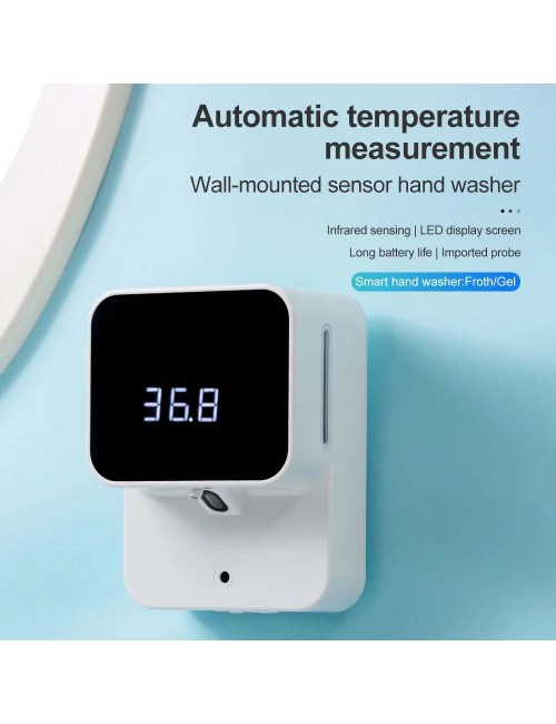 2071 RECHATGEABLE HAND WASHING DISPENSER WITH SENSOR & BODY TEMPRETURE