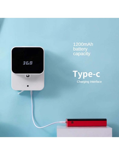 2071 RECHATGEABLE HAND WASHING DISPENSER WITH SENSOR & BODY TEMPRETURE