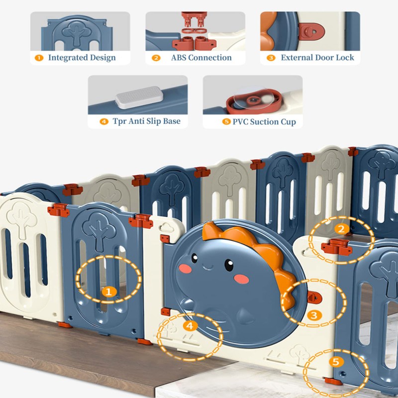 RMX-015 BABY PLAY FENCE 152*76*103CM