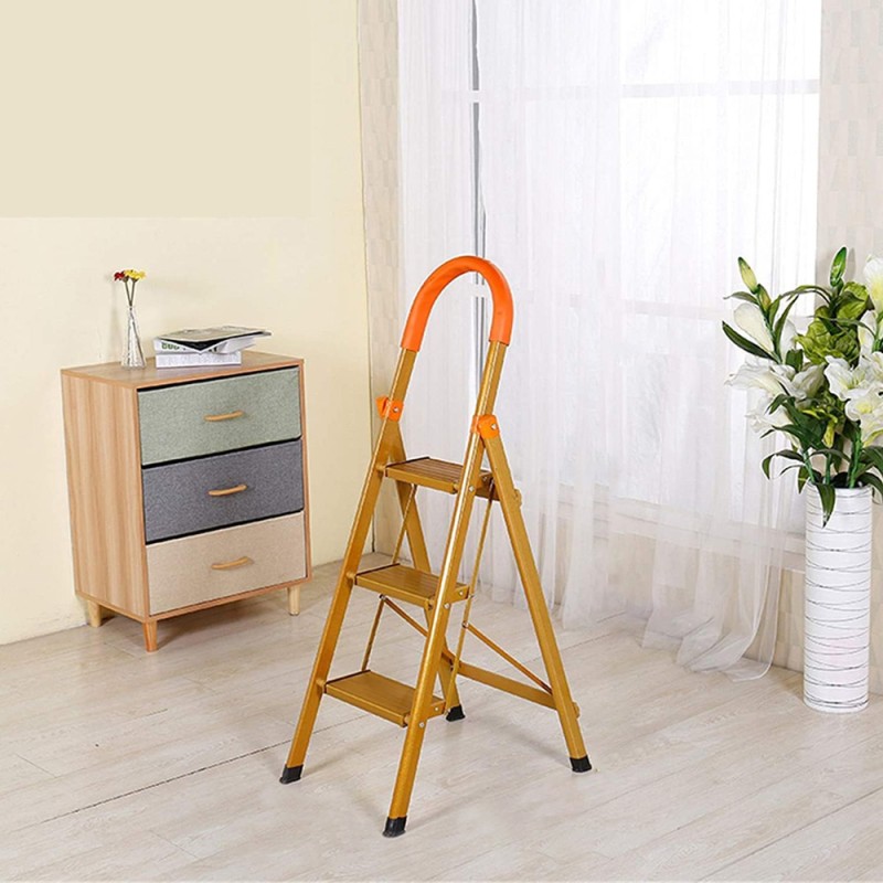 ALUMINIUM LADDER GOLDEN COLOR 3 STEPS