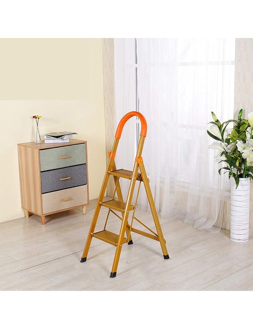 ALUMINIUM LADDER GOLDEN COLOR 3 STEPS