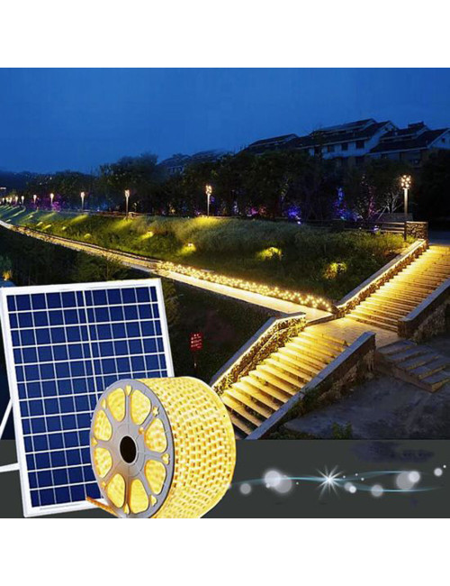 طقم روب لايت طاقة شمسية 20 متر Warm White LED