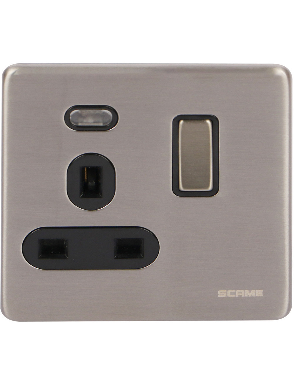 SCB S/L SCAME MODERNA SINGLE SOCKET 13AMP CHROME WITH BULB