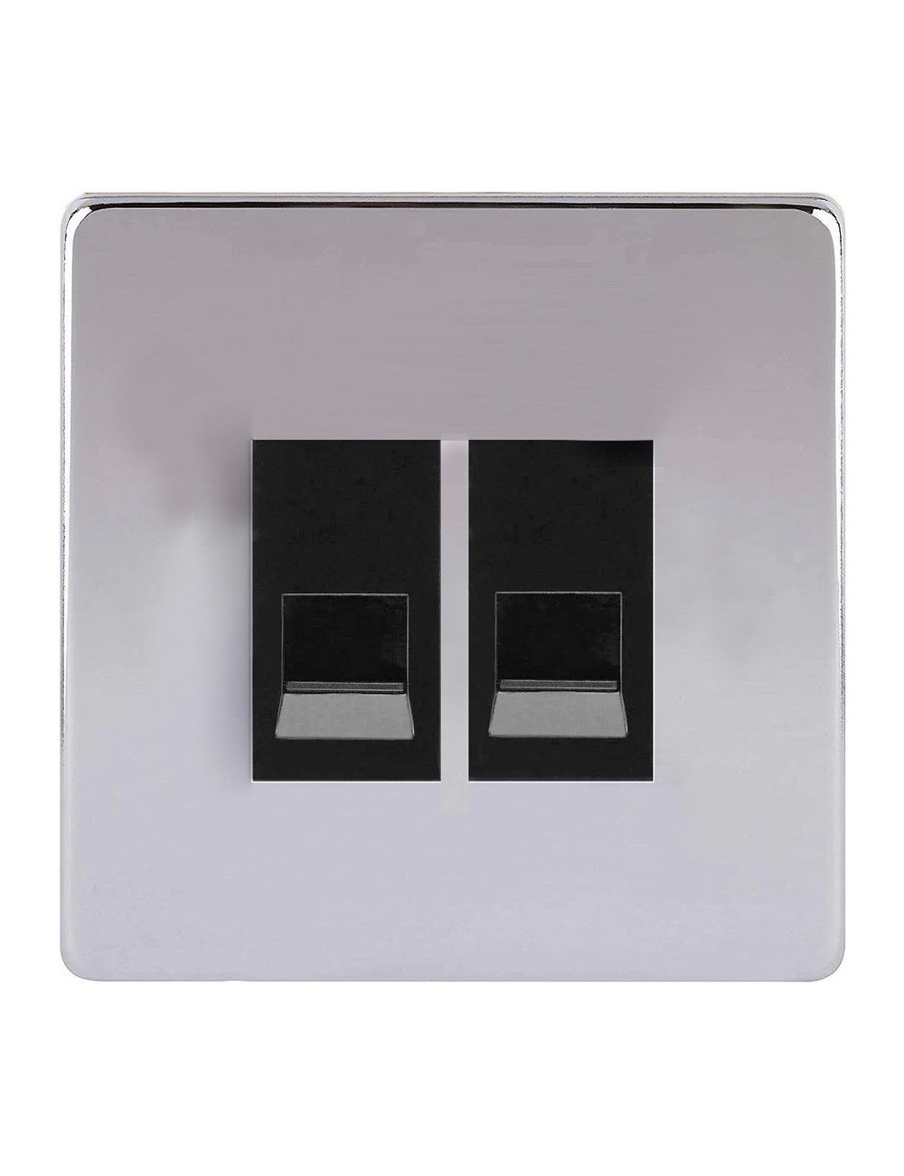 SCB S/L CAT6 RJ45 SCAME MODERNA DOUBLE COMPUTER SOCKET CHROME