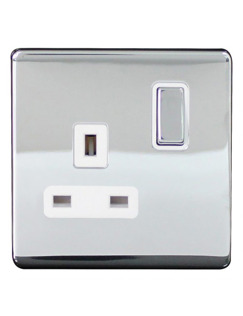 PCW SCAME MODERNA SINGLE SOCKET 13AMP CHROME