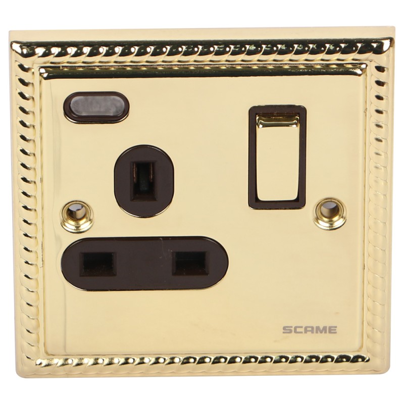 SCAME CLASSIC SINGLE SOCKET 13AMP WITH BULB