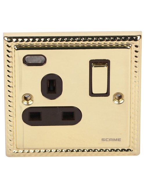 SCAME CLASSIC SINGLE SOCKET 13AMP WITH BULB