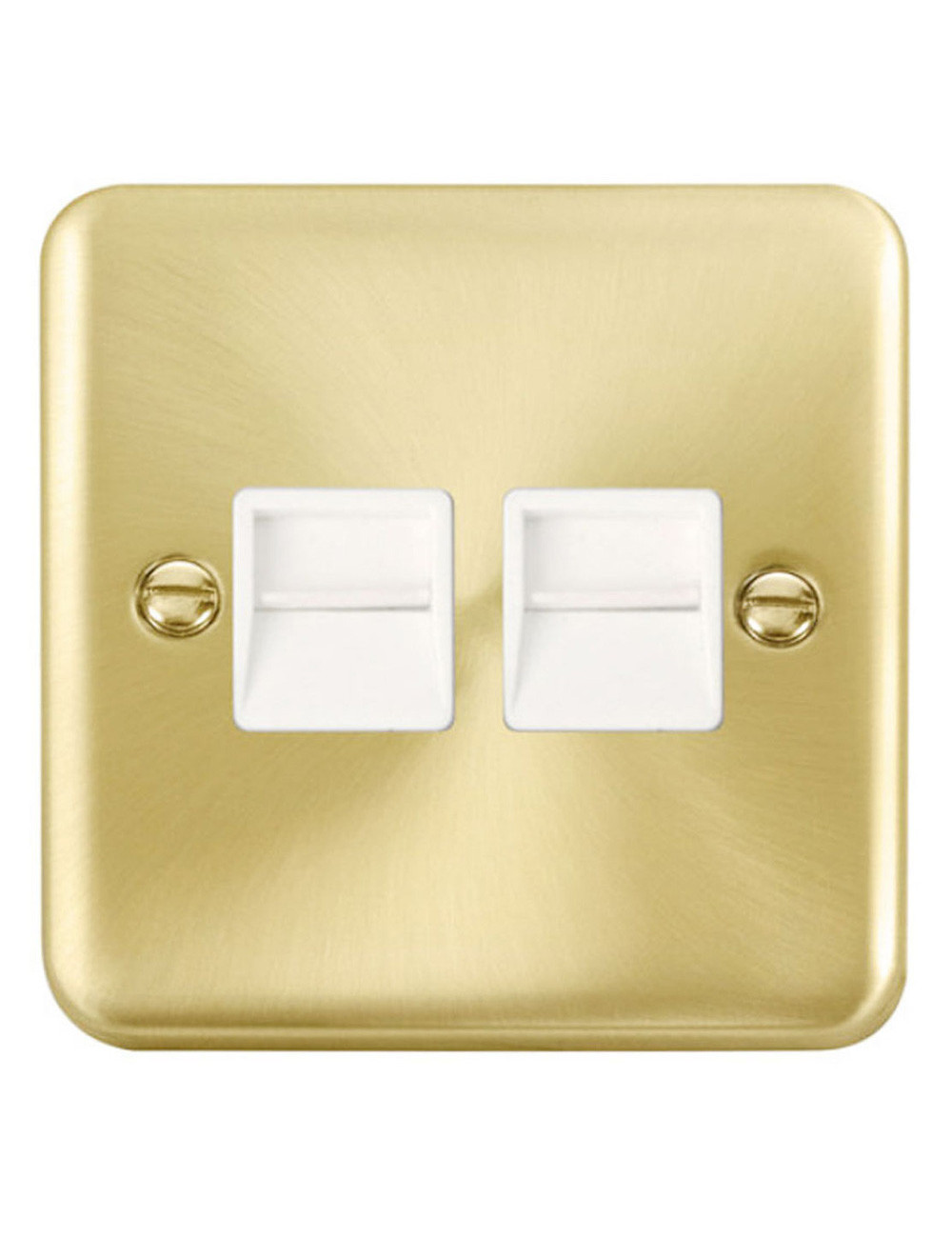 PBW RJ11 SCAME MODERNA DOUBLE TELEPHONE SOCKET GOLD