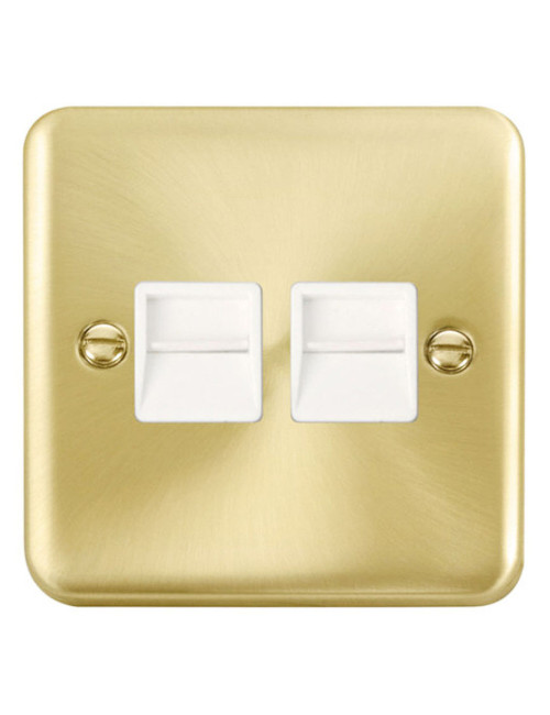 PBW RJ11 SCAME MODERNA DOUBLE TELEPHONE SOCKET GOLD