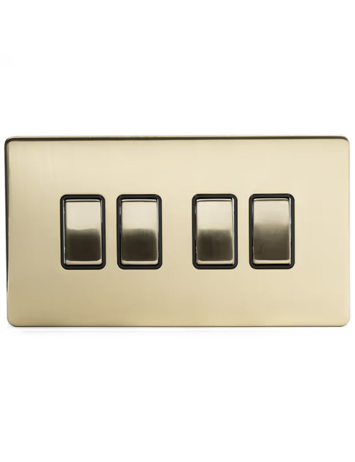 PBB S/L SCAME MODERNA 4 GANG SWITCH GOLD