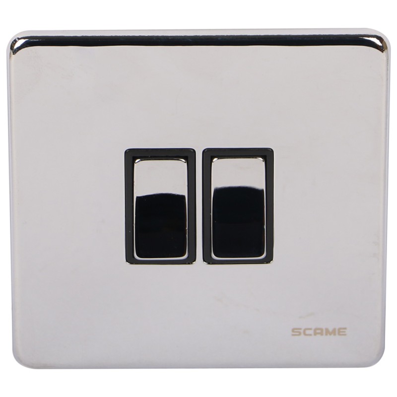 PCB S/L SCAME MODERNA DOUBLE SWITCH CHROME