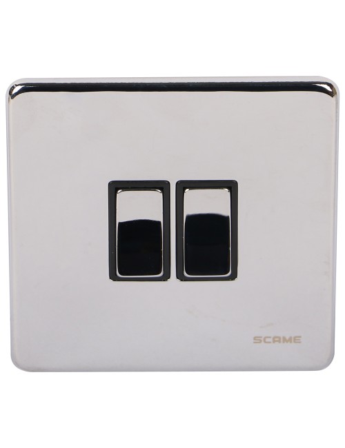 PCB S/L SCAME MODERNA DOUBLE SWITCH CHROME