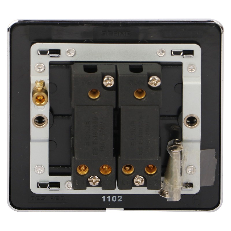 PCB S/L SCAME MODERNA DOUBLE SWITCH CHROME