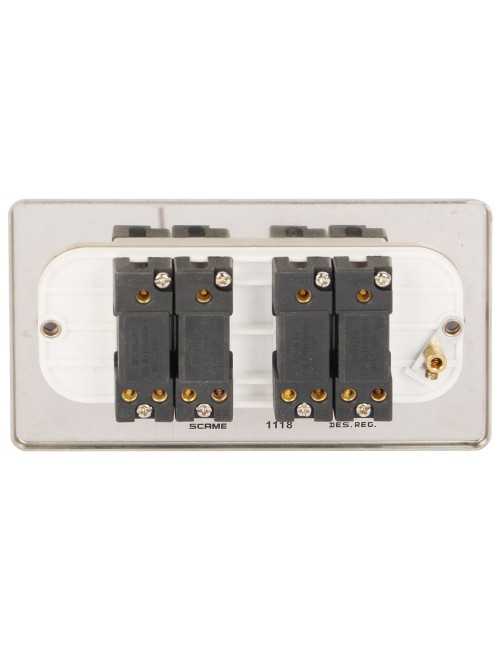 SCW SCAME MODERNA 4 GANG SWITCH CHROME