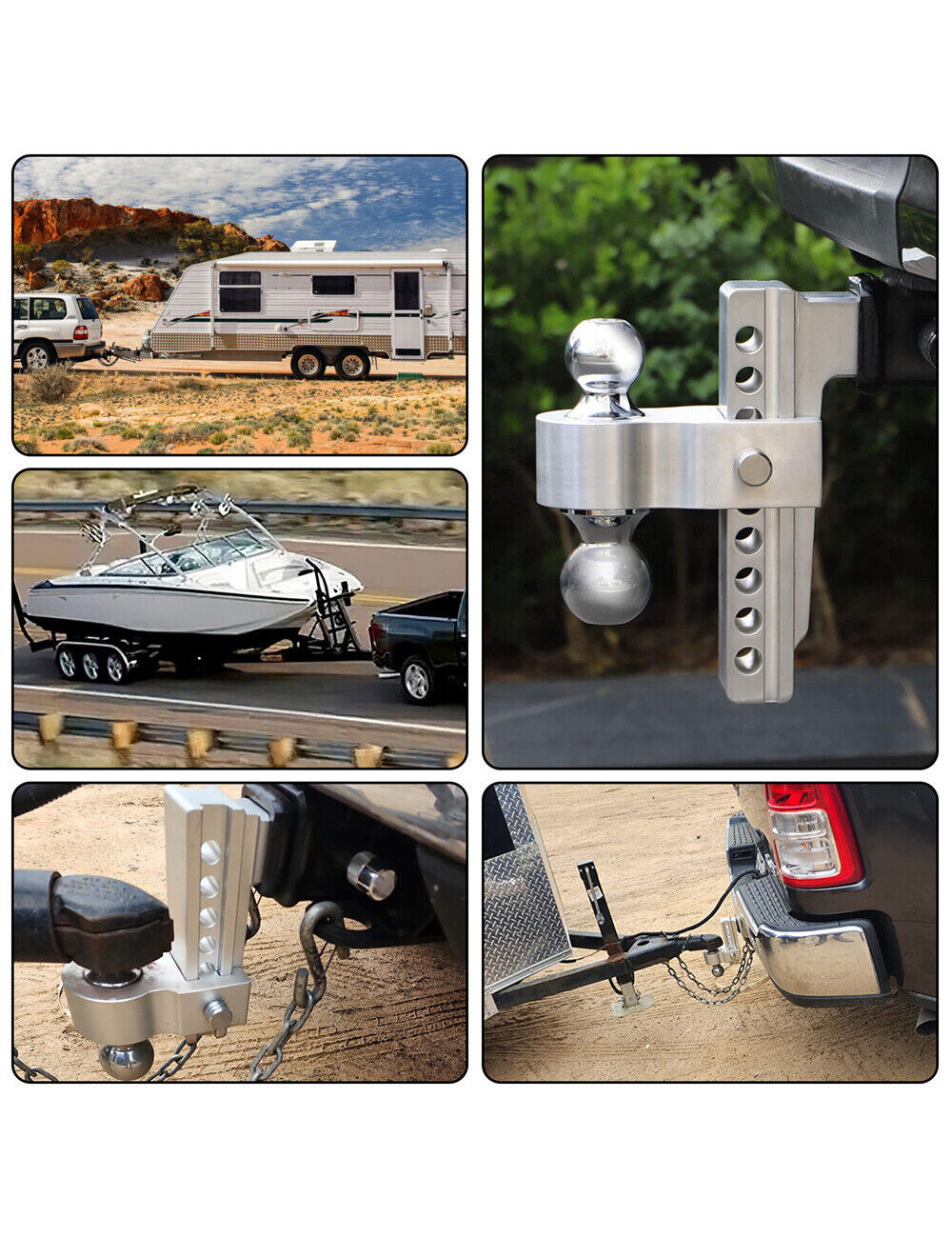 HR-6" ALMINIUM ALLOY ADJUSTABLE TRAILER HITCH
