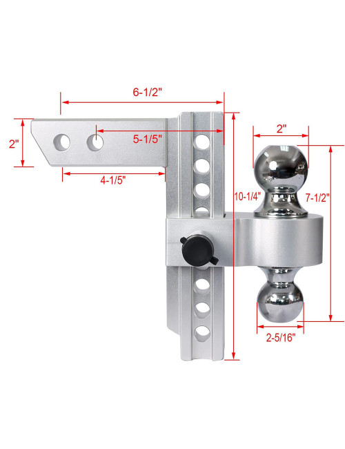 HR-8" ALMINIUM ALLOY ADJUSTABLE TRAILER HITCH