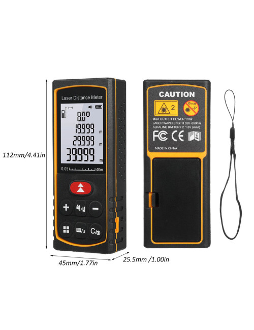 JAS-DC40 LASER DISTANCE METER 40M WITHOUT BATTERY