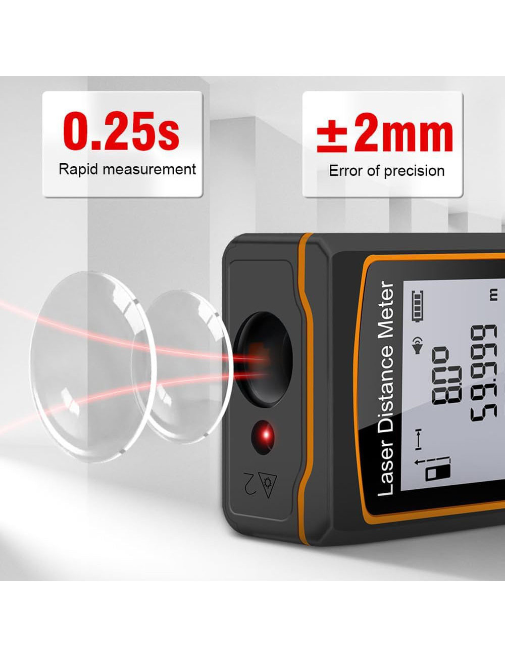 JAS-DC60 LASER DISTANCE METER 60M WITHOUT BATTERY