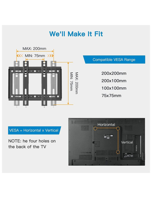 LEOSTAR FIXED WALL BRACKET FOR 22" TO 37