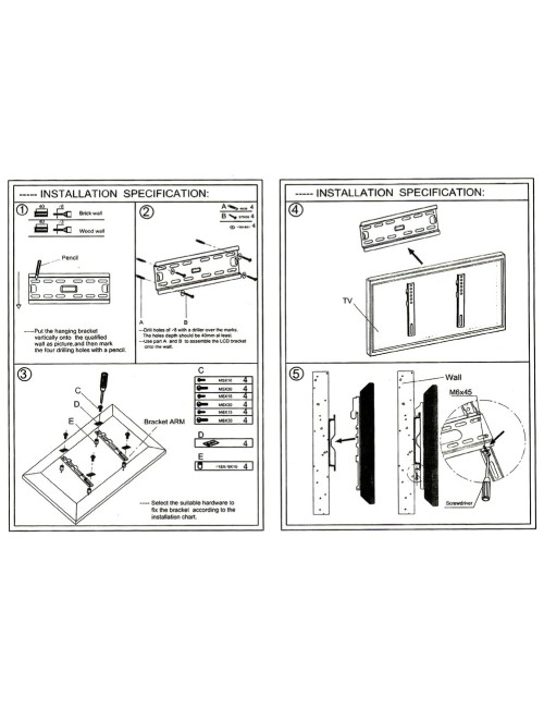 LEOSTAR FIXED WALL MOUNT 19" TO 42"