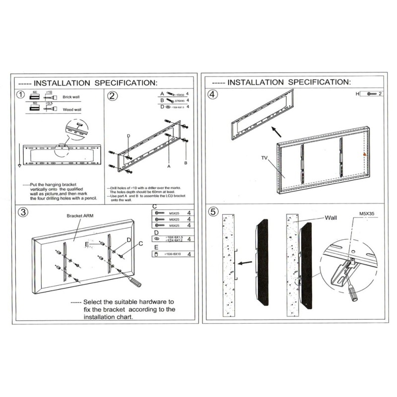 LEOSTAR FIXED WALL MOUNT 32" TO 65"