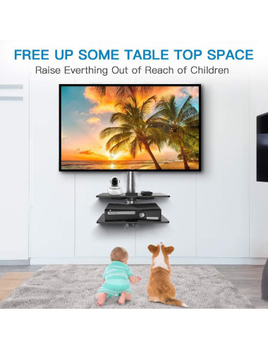 LCD-LS-3995 LCD/LED WALL BRACKET WITH DVD/RECEIVER STA