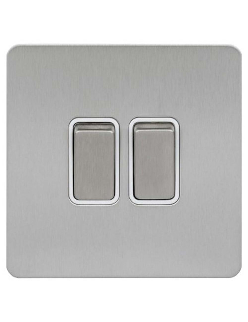 SCW S/L SCAME MODERNA 2 GANG SWITCH