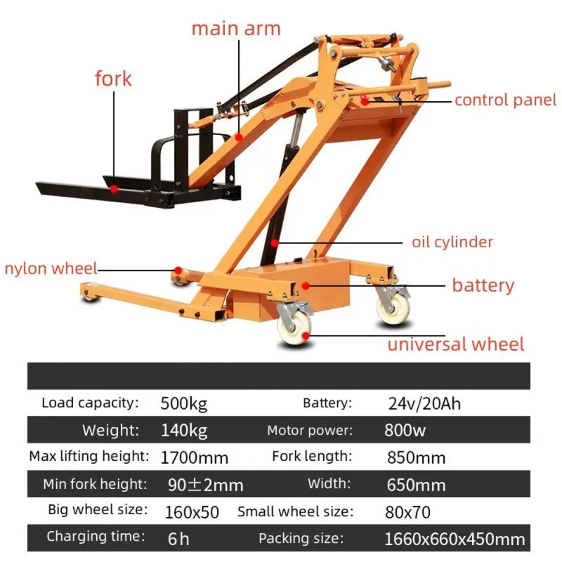 CM-028 SMALL FORKLIFT TRUCK 24V 20AH CAPACITY 500KG