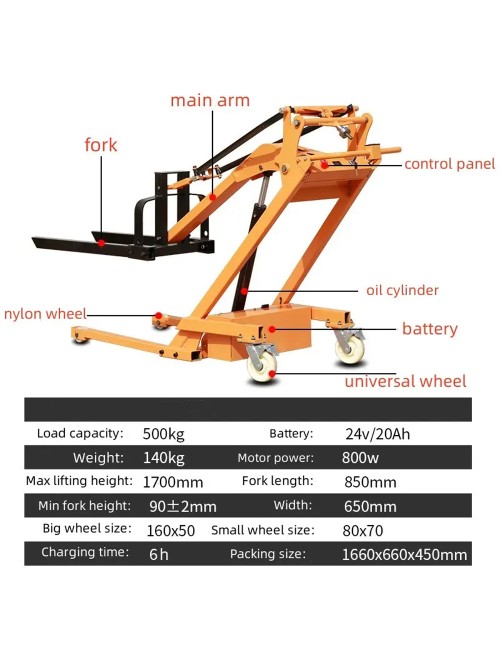 CM-028 SMALL FORKLIFT TRUCK 24V 20AH CAPACITY 500KG