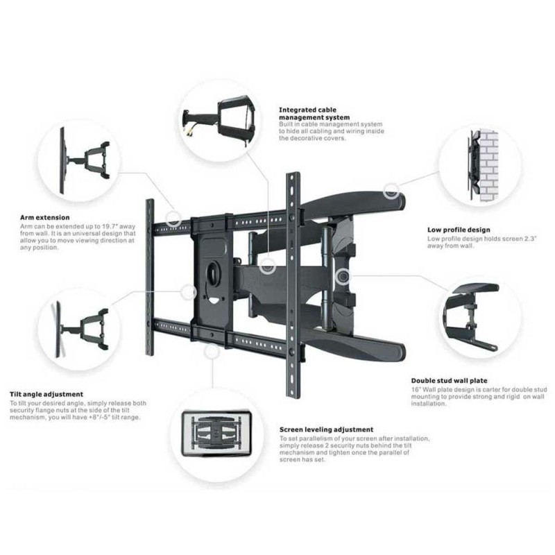 JAS L600 HANGABLE TV STAND 40 X 75"