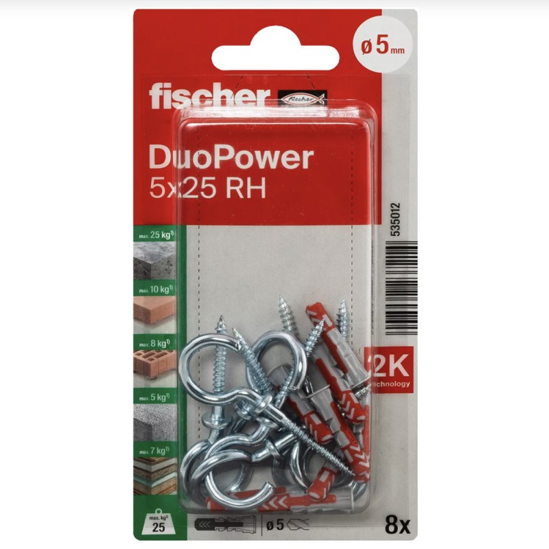 فيشر ديوباور مع برغي نصف دائري 5X25 RH K NV 8x(535012)