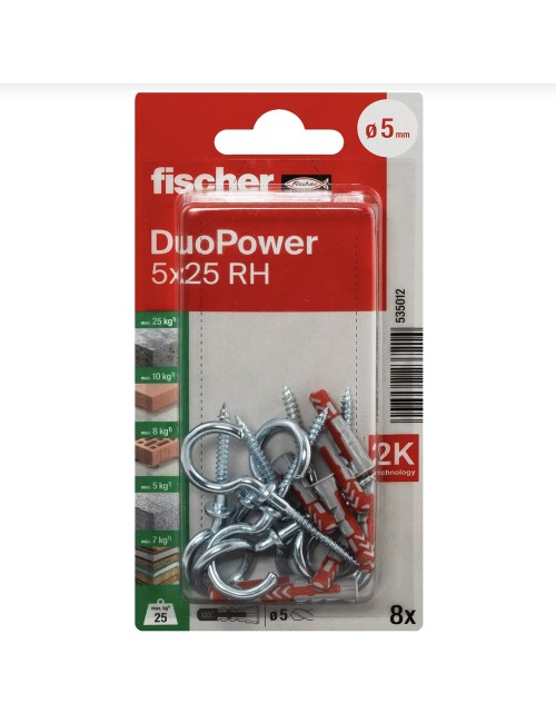 فيشر ديوباور مع برغي نصف دائري 5X25 RH K NV 8x(535012)