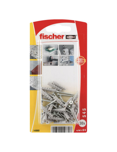 14880 FISHCHER BLISTER S-4 GKS PLUG +COUNTER SUNK SCREW 30PCS