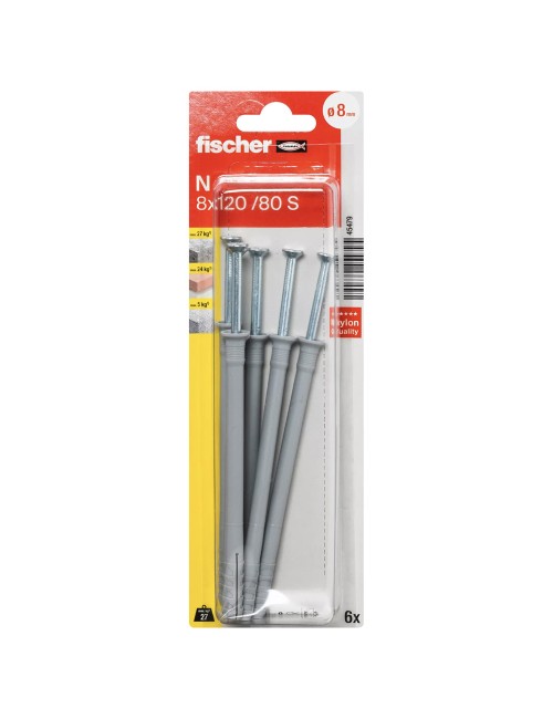 45479 FISHCHER N 8x120/80 S K NV PLUG + COUNTER SUNK SCREW 6PCS