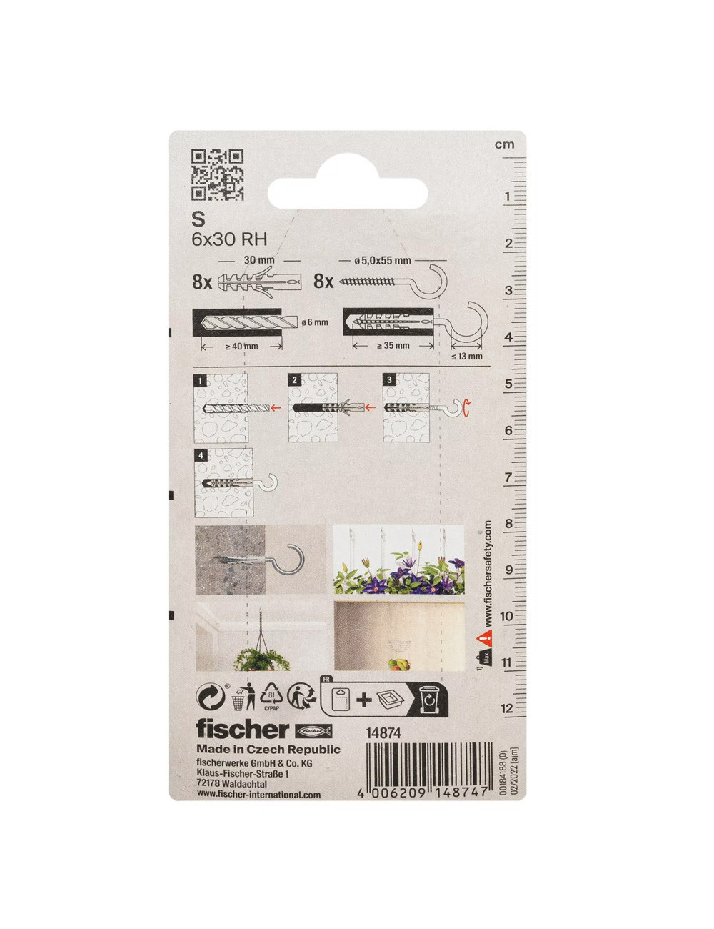 14874 FISHCHER BLISTER S-6 HAK PLUG + ROUND HOOK 8PCS