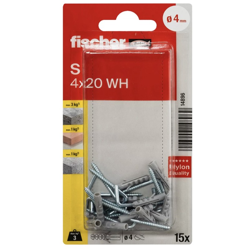 14896 FISHCHER BLISTER S-4 AK PLUG + L HOOK 15PCS