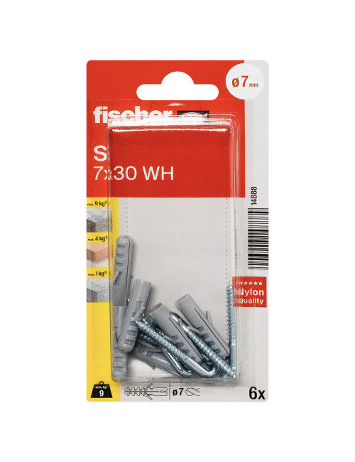 14888 FISHCHER BLISTER S-7 AK PLUG + L HOOK 6PCS