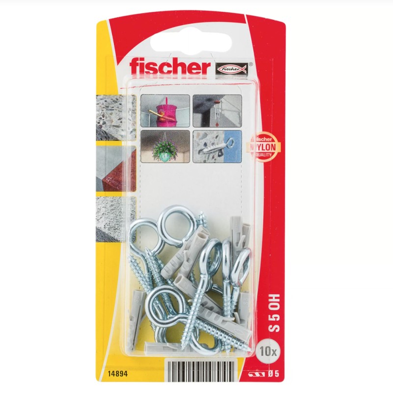 14894 FISHCHER BLISTER S-5 HCK PLUG + EYE HOOK 10PCS