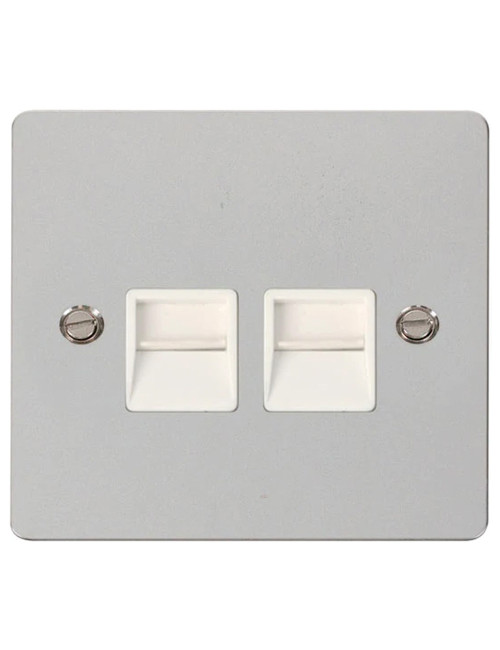 PCW-RJ11 SCAME MODERNA DOUBLE TELEPHONE SOCKET CHROME