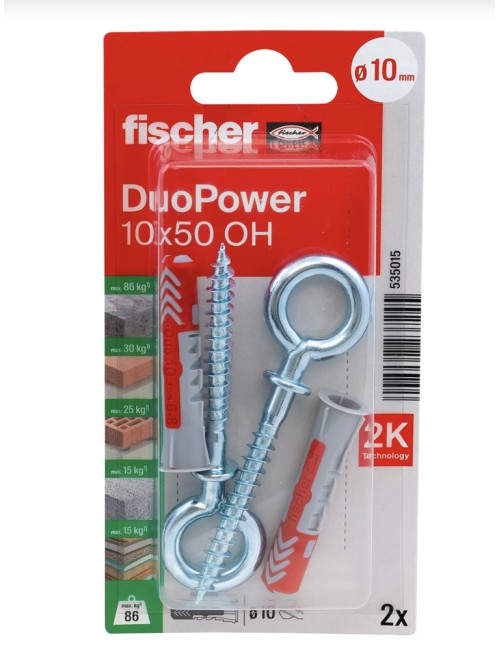 535015 FISHCHER DUOPOWER 10X50 OH K NV PLUG + EYE HOOK 2PCS